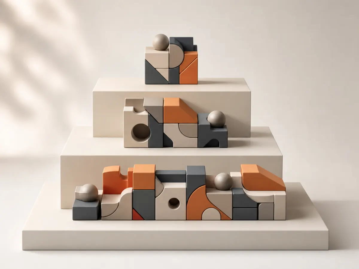 3D illustration of three automation bundles growing from one solution to many connected solutions