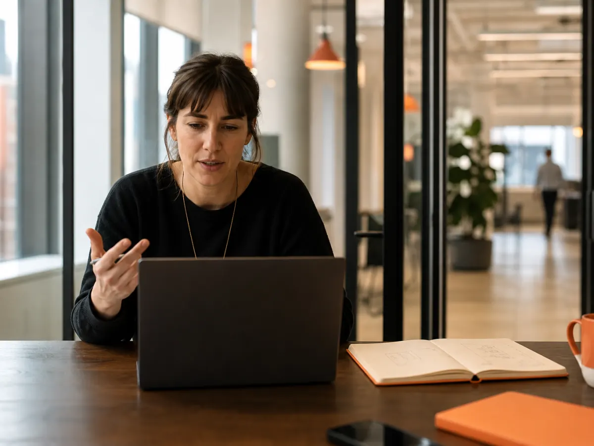 Strategist running a buyer interview as part of market positioning and go-to-market research