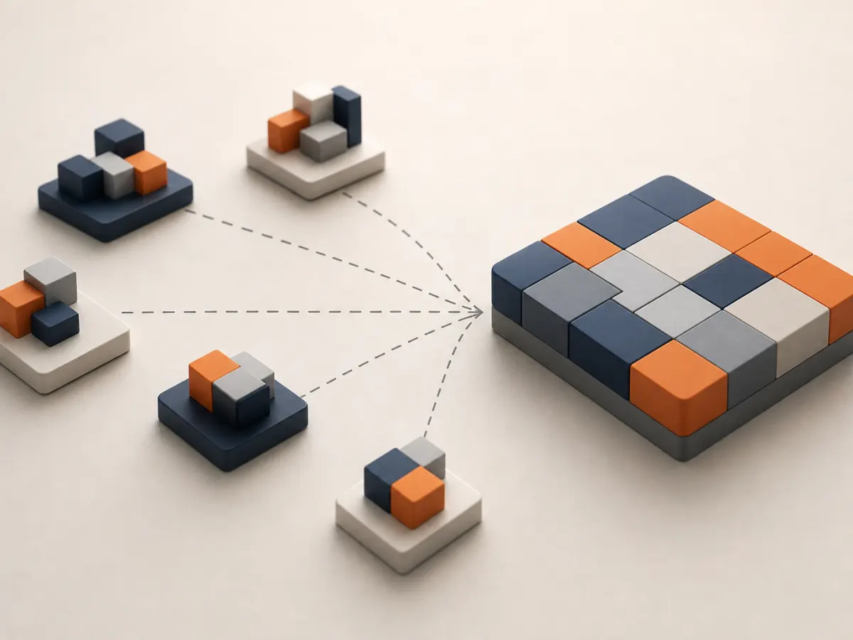 Illustration contrasting several disconnected agencies with one unified digital marketing partner